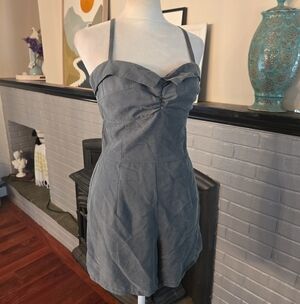 In God We Trust Slate Gray Pin Up Girl Style Romper Womens Size 2